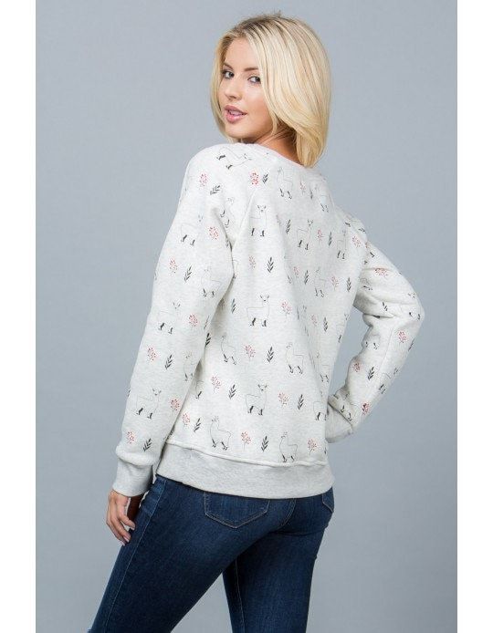 Lhama Alpaca Print Sweatshirt
