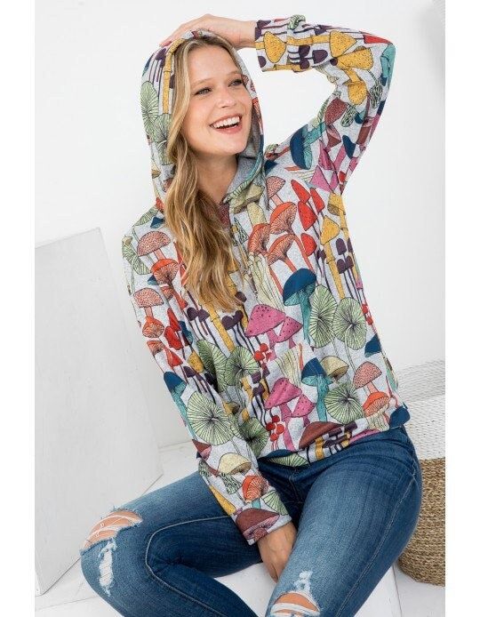 Mushroom Print Pullover