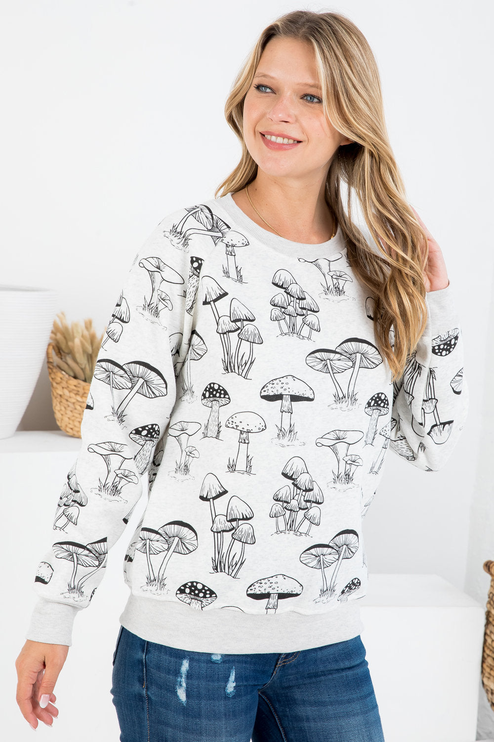 Mushroom Print Sweatshirt