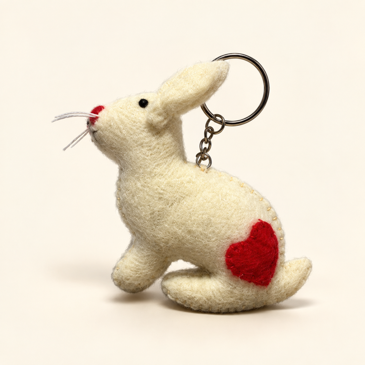 Handmade felt bunny keychain