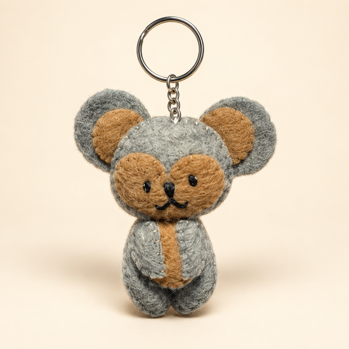 Handmade felt koala keychain