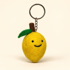 Handmade felt lemon keychain