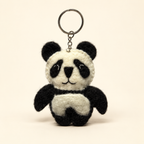 Handmade felt panda keychain