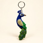 Handmade felt peacock keychain