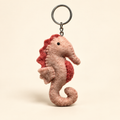 Handmade felt seahorse keychain