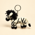 Handmade felt zebra keychain