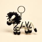 Handmade felt zebra keychain