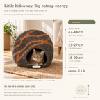 Gray & Orange Striped cat cave measurement guide