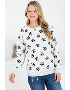 Paw Print Fleece Sweatshirt: Cozy Dog Lover Gift