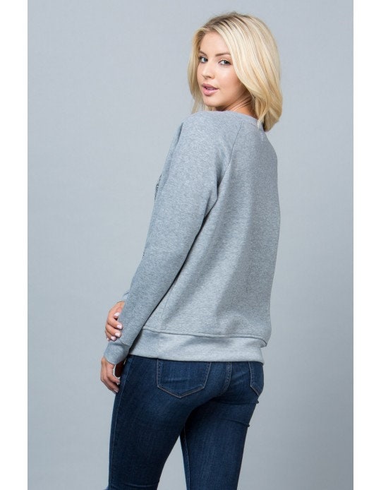 Bunny on Bike Sweatshirt: Women's Fleece Crewneck, Easter Gift