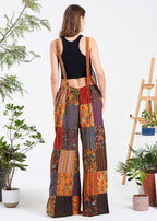 100% Cotton Mushroom Print Unique One of a Kind Patchwork Unisex Overalls | One Size Fits All | S, M, L, XL | 3 Adjustable Lengths