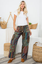 100% Cotton Mushroom Patchwork Pant with 5 Pockets | Unisex Cargo Pants | S/M, M/L | Made in Nepal