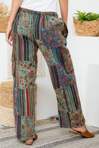 100% Cotton Mushroom Patchwork Pant with 5 Pockets | Unisex Cargo Pants | S/M, M/L | Made in Nepal
