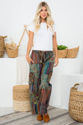 100% Cotton Mushroom Patchwork Pant with 5 Pockets | Unisex Cargo Pants | S/M, M/L | Made in Nepal