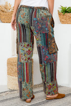 100% Cotton Mushroom Patchwork Pant with 5 Pockets | Unisex Cargo Pants | S/M, M/L | Made in Nepal