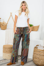 100% Cotton Mushroom Patchwork Pant with 5 Pockets | Unisex Cargo Pants | S/M, M/L | Made in Nepal