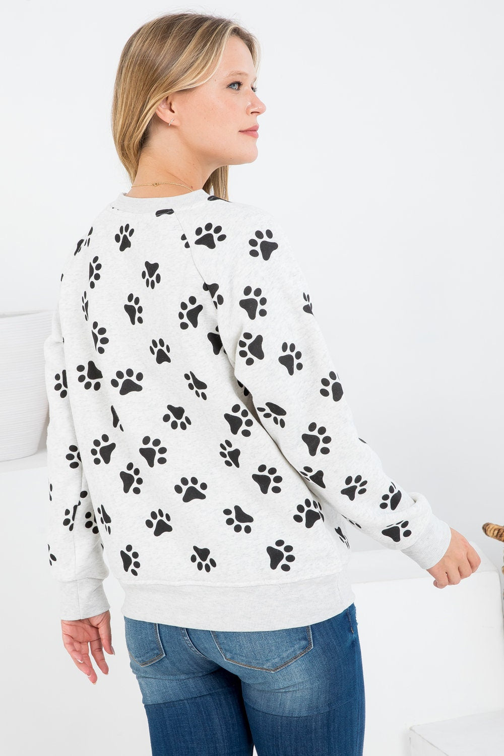 Paw Print Fleece Sweatshirt: Cozy Dog Lover Gift
