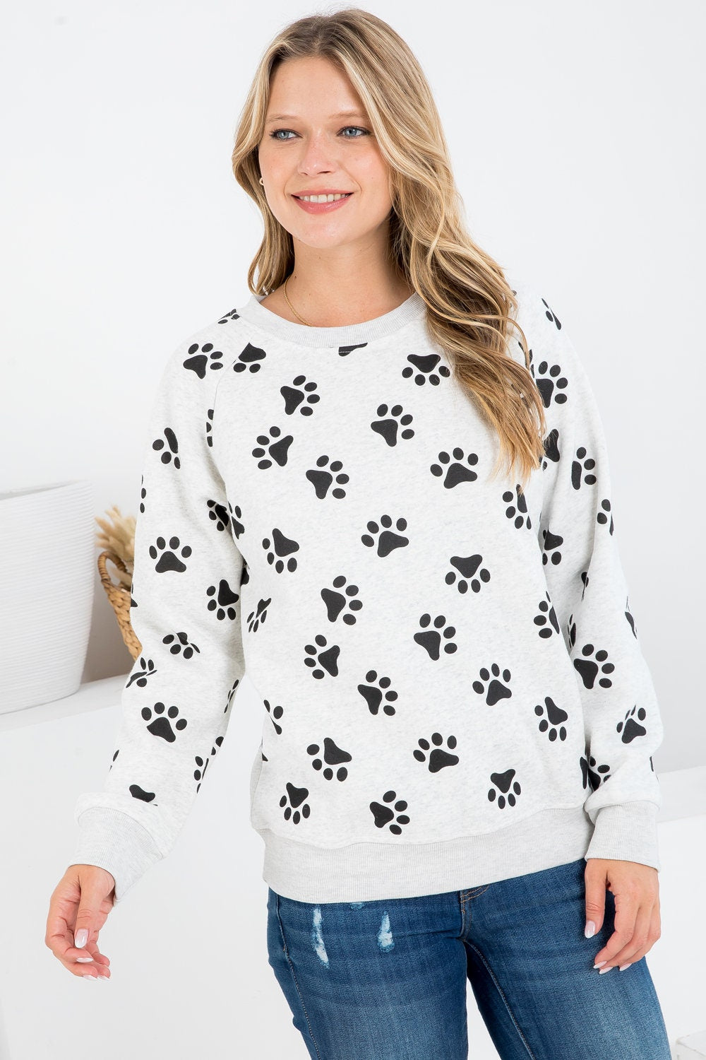 Paw Print Fleece Sweatshirt: Cozy Dog Lover Gift