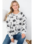 Fun Cat Print Sweatshirt: Fleece Crewneck for Cat Lovers