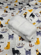 Purrfectly Pawsome: Fleece Sweatshirt with Vibrant All-Over Cat Print, Holiday Sweatshirt Gift