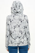 Lightweight Zip-Up Cat Hoodie with Multi Dancing Cat Design