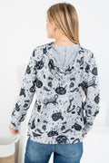 Enchanting Felines: Cat & Crystal Design Zip-Up Hoodie, Holiday Sweaters, Cat Mom Gift