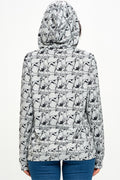 Pack Pals: Grey Lightweight Zip-Up Hoodie with Playful Dog Crew