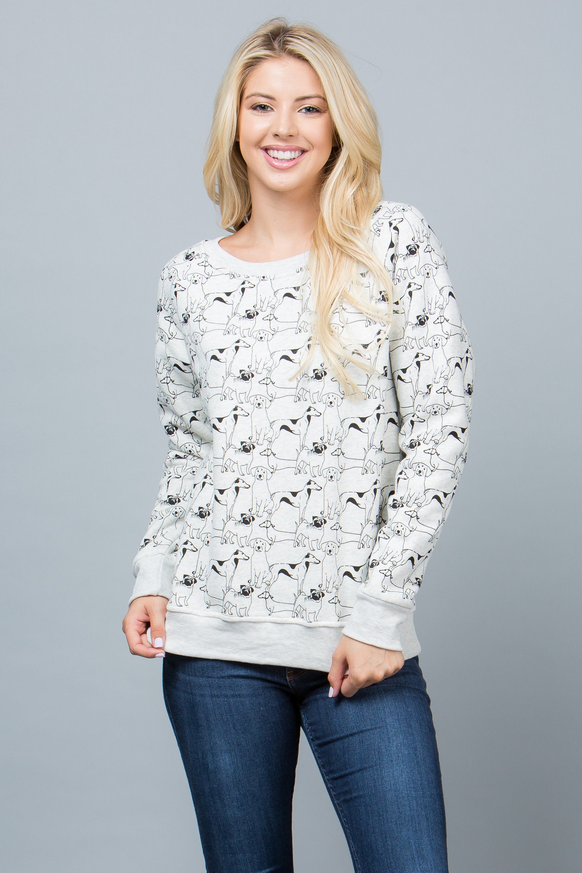Fleece Sweatshirt: Playful Multi-Dog Design