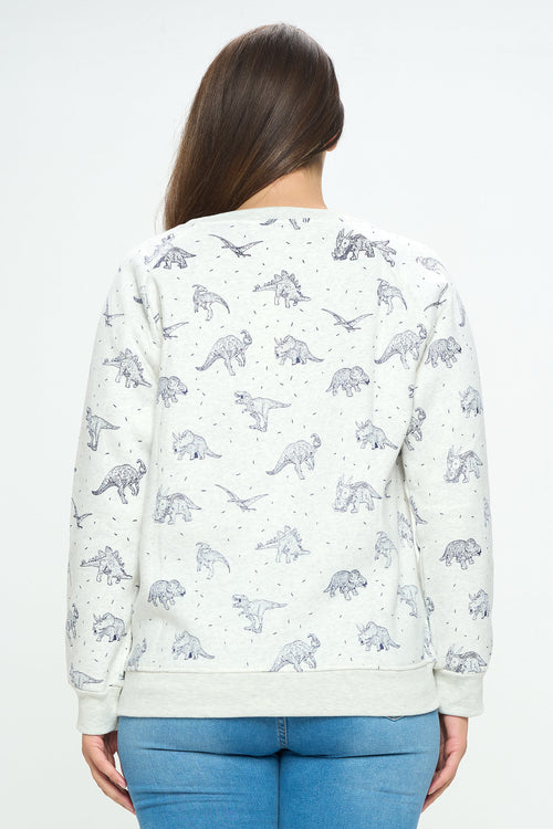 Dinosaur Sweatshirt: Soft Fleece Crewneck - Animal Lover Gift
