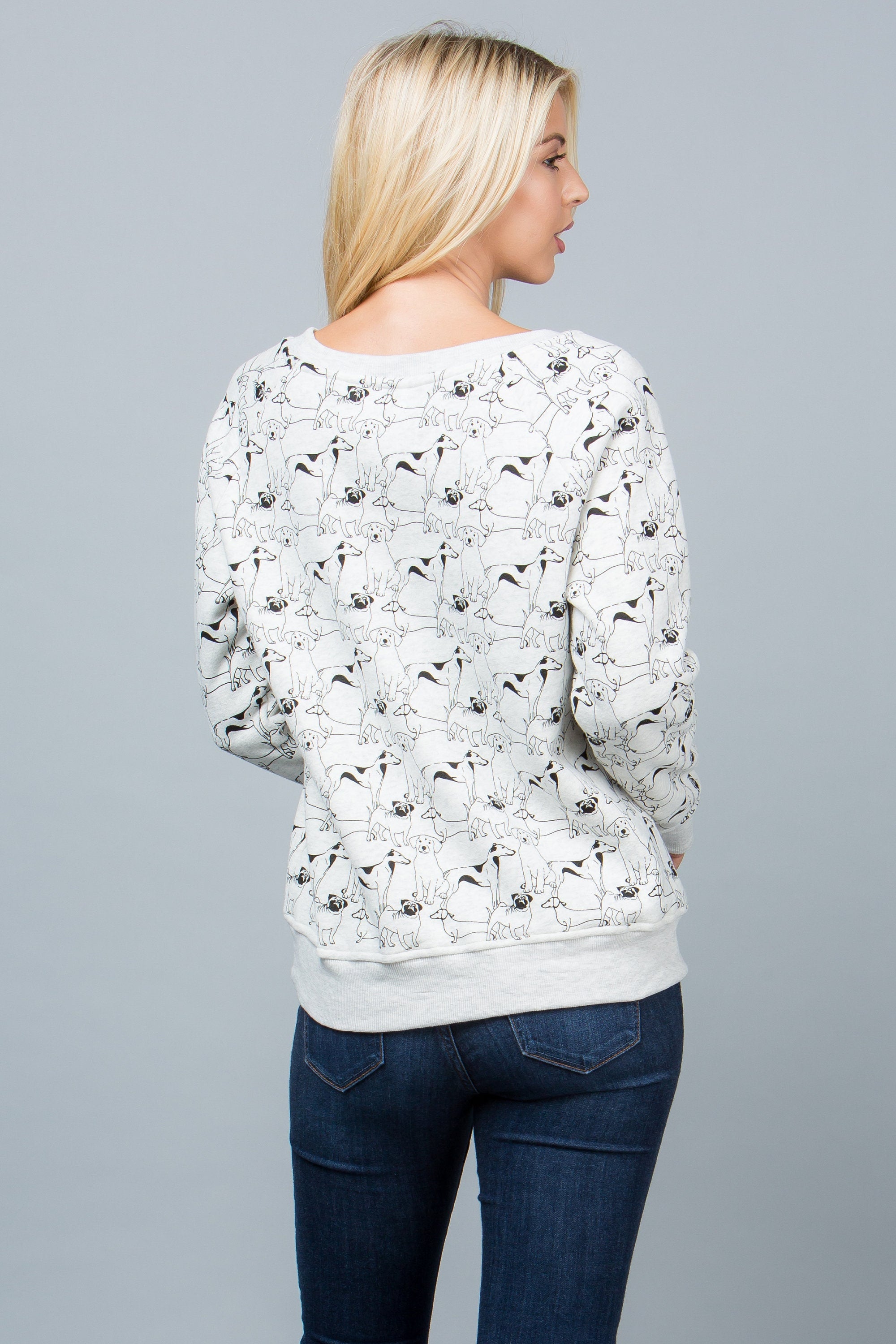 Fleece Sweatshirt: Playful Multi-Dog Design