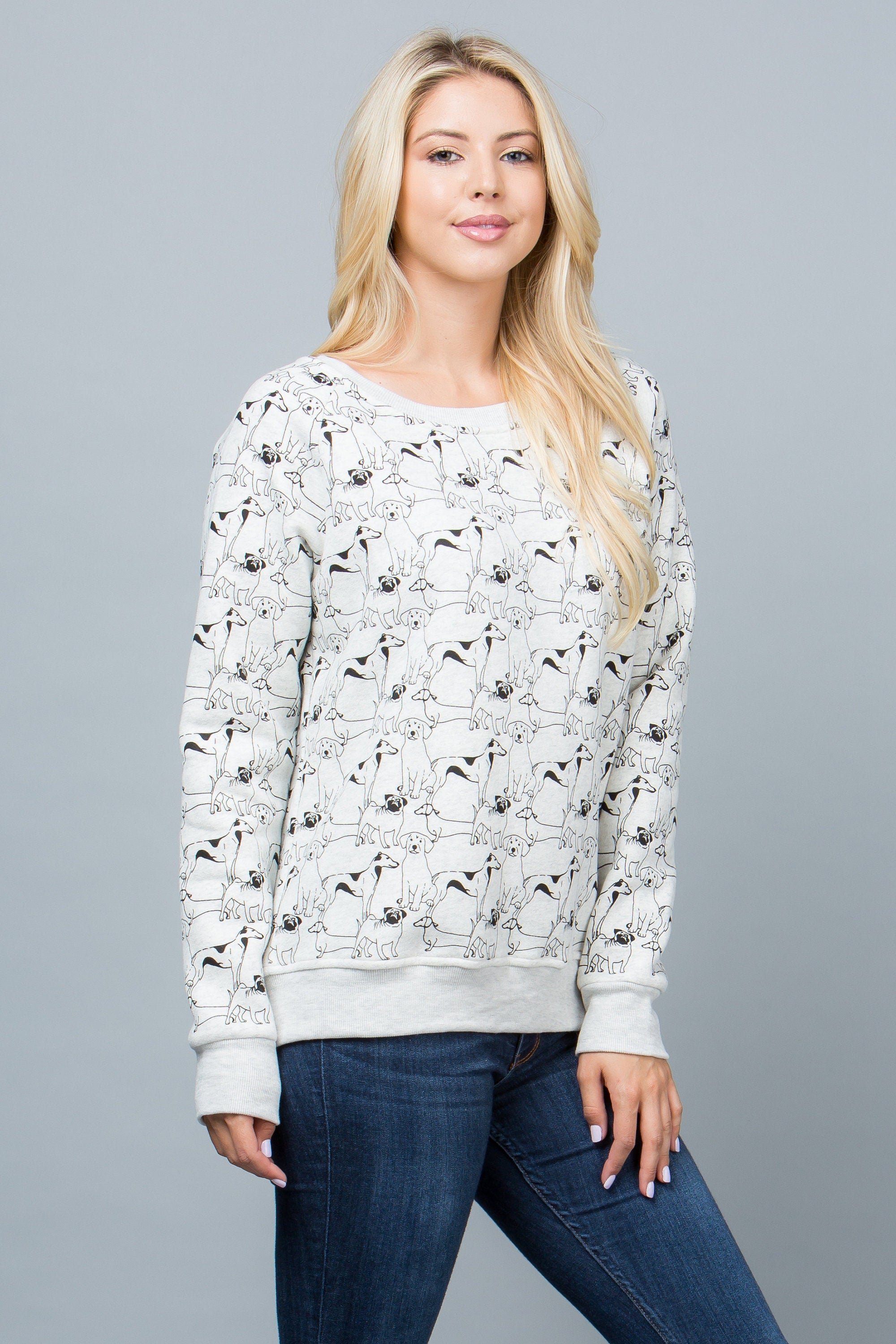 Fleece Sweatshirt: Playful Multi-Dog Design