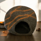 Premium Cat Cave/Bed - Soft Merino Wool, Cozy Round Design Felt - Modern Pet Bed - Wool Cat Bed - Handmade Cat Cave - Free Shipping