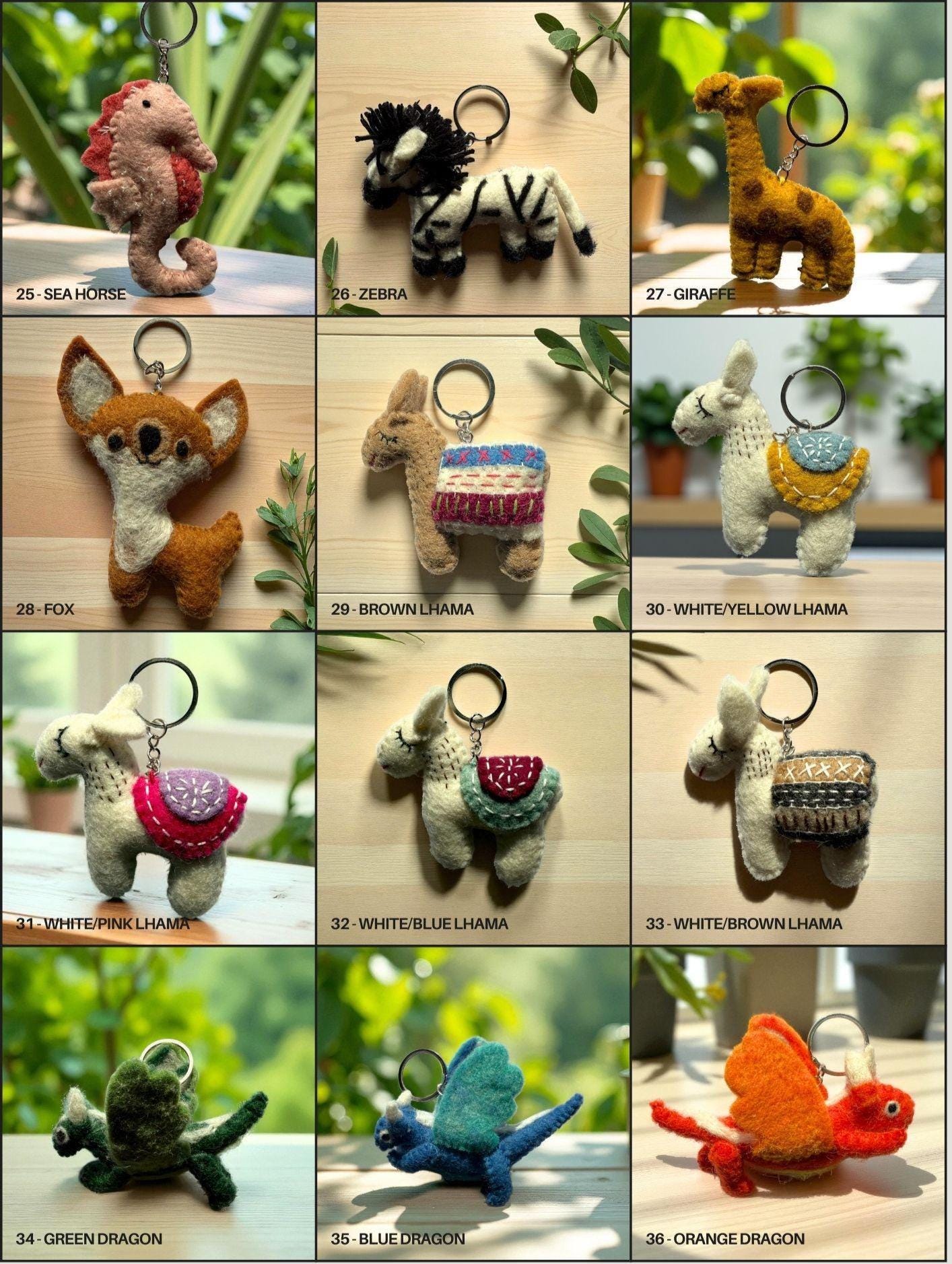 Handmade Felt Wool Keychain: Nepal Craft Bag Charm