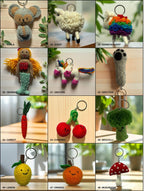 Handmade Felt Wool Keychain: Nepal Craft Bag Charm