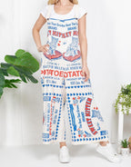 Sweet Kitten Vintage FeedSack Print Cotton Overalls - 100% Cotton - Two Sizes Available