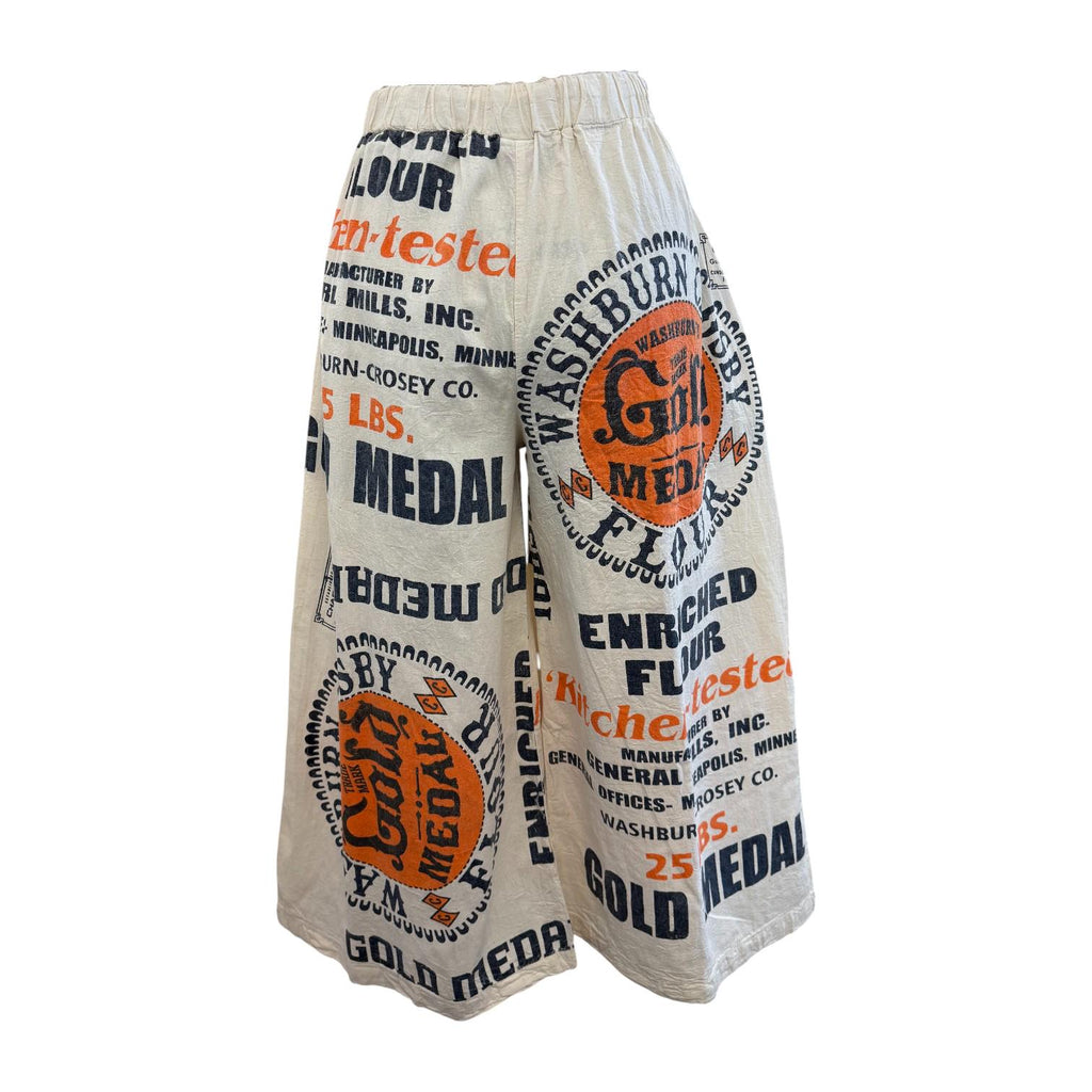 Gold Medal Flour Vintage Sack Print Cotton Wide-Leg - 100% Cotton - One Size
