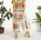 Gold Medal Flour Vintage FeedSack Print Cotton Overalls - 100% Cotton - Two Sizes Available