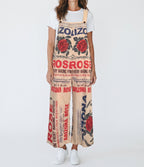 Arizona Rose Vintage Flour Sack Print Cotton Overalls - 100% Cotton Floral Jumpsuit