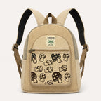 Hemp Mushroom Backpack: Vegan Mini Backpack, Handmade in Nepal