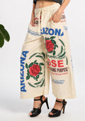 Arizona Rose Vintage Sack Print Cotton Wide-Leg - 100% Cotton - One Size