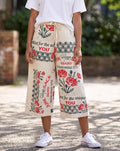 Poppy Vintage Sack Print Cotton Wide-Leg - 100% Cotton - One Size