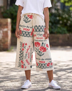 Poppy Vintage Sack Print Cotton Wide-Leg - 100% Cotton - One Size