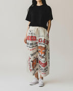 Tiger Seeds Vintage FeedSack Print Cotton Wide-Leg - 100% Cotton - One Size