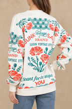 Poppy cotton sweatshirt styled with blue jeans, back