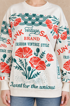 Poppy cotton sweatshirt print close-up