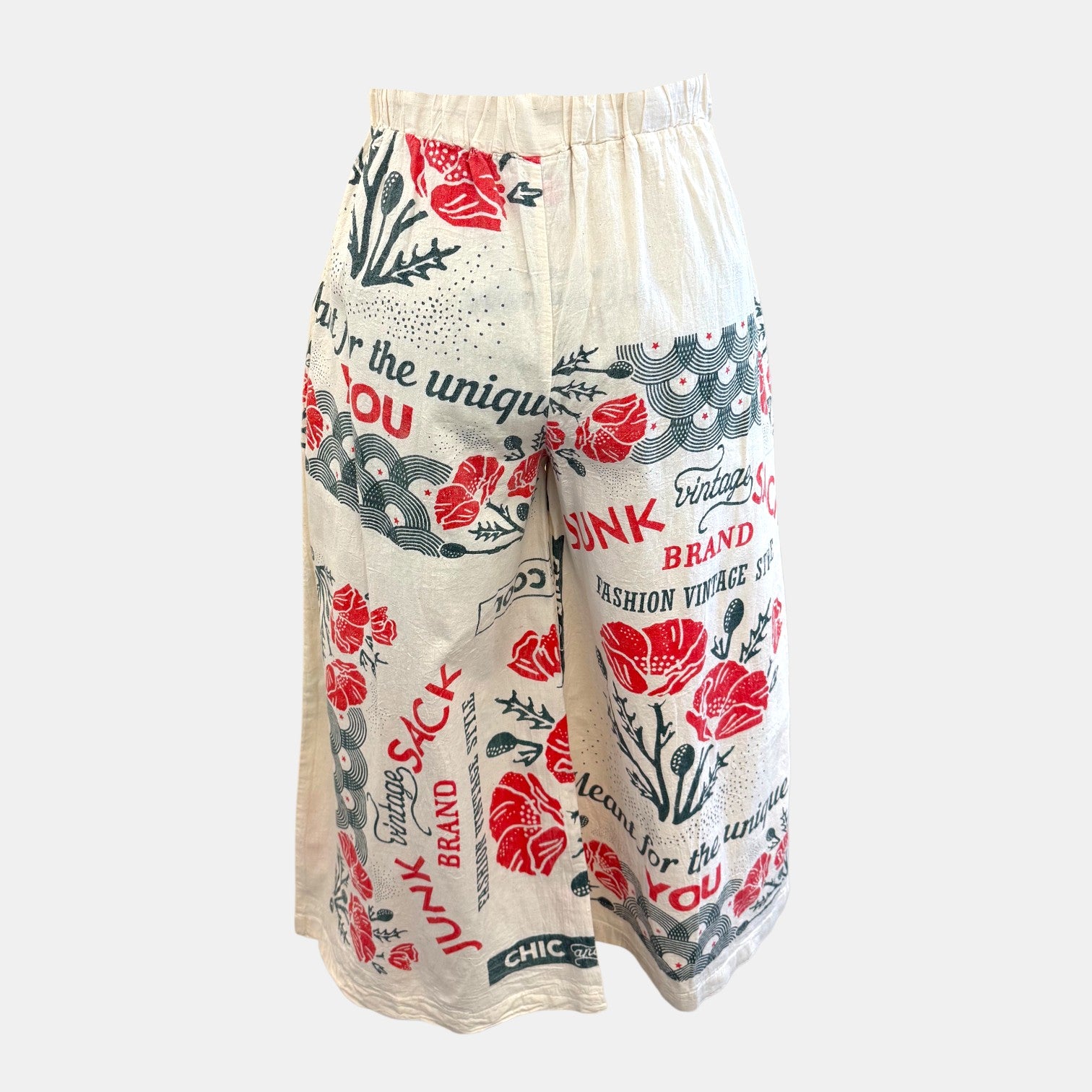 Poppy Junk Sack Print Wide Leg Pant
