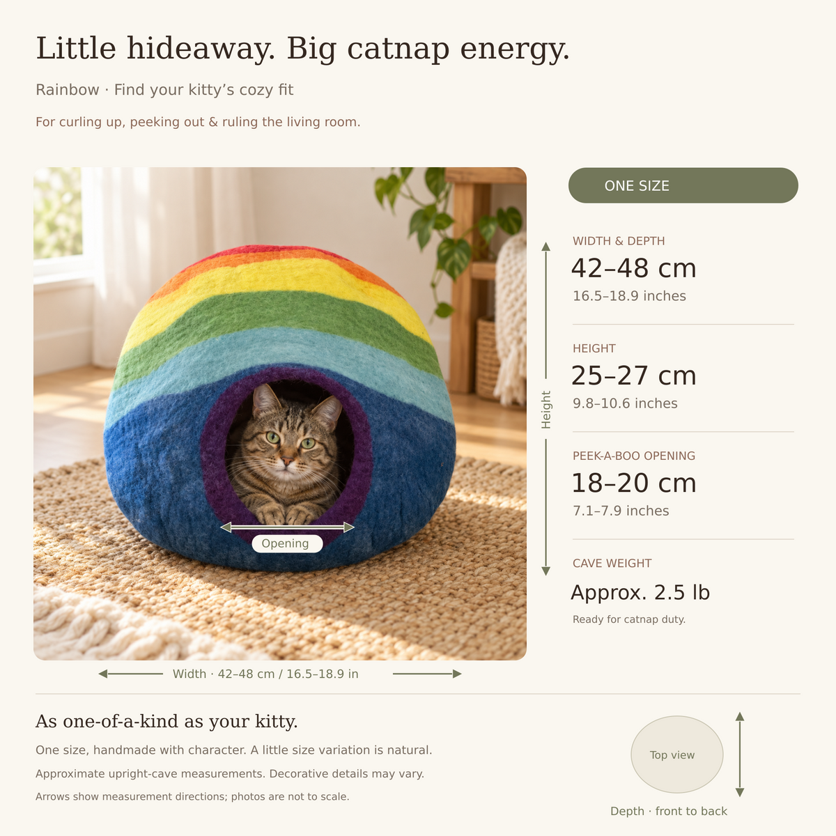 Rainbow cat cave measurement guide