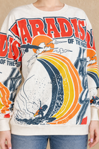 Paradise surf cotton sweatshirt print close-up