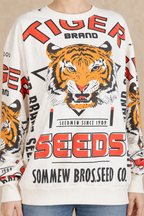 Tiger seeds cotton sweatshirt print close-up