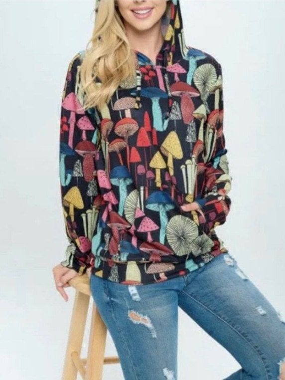 Mushroom Print Pullover